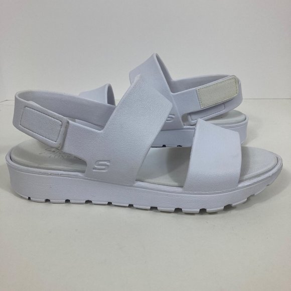 Skechers Shoes - Womens Skechers Luxe Foam Foamies Footsteps  Breezy Feels Sandals White 10